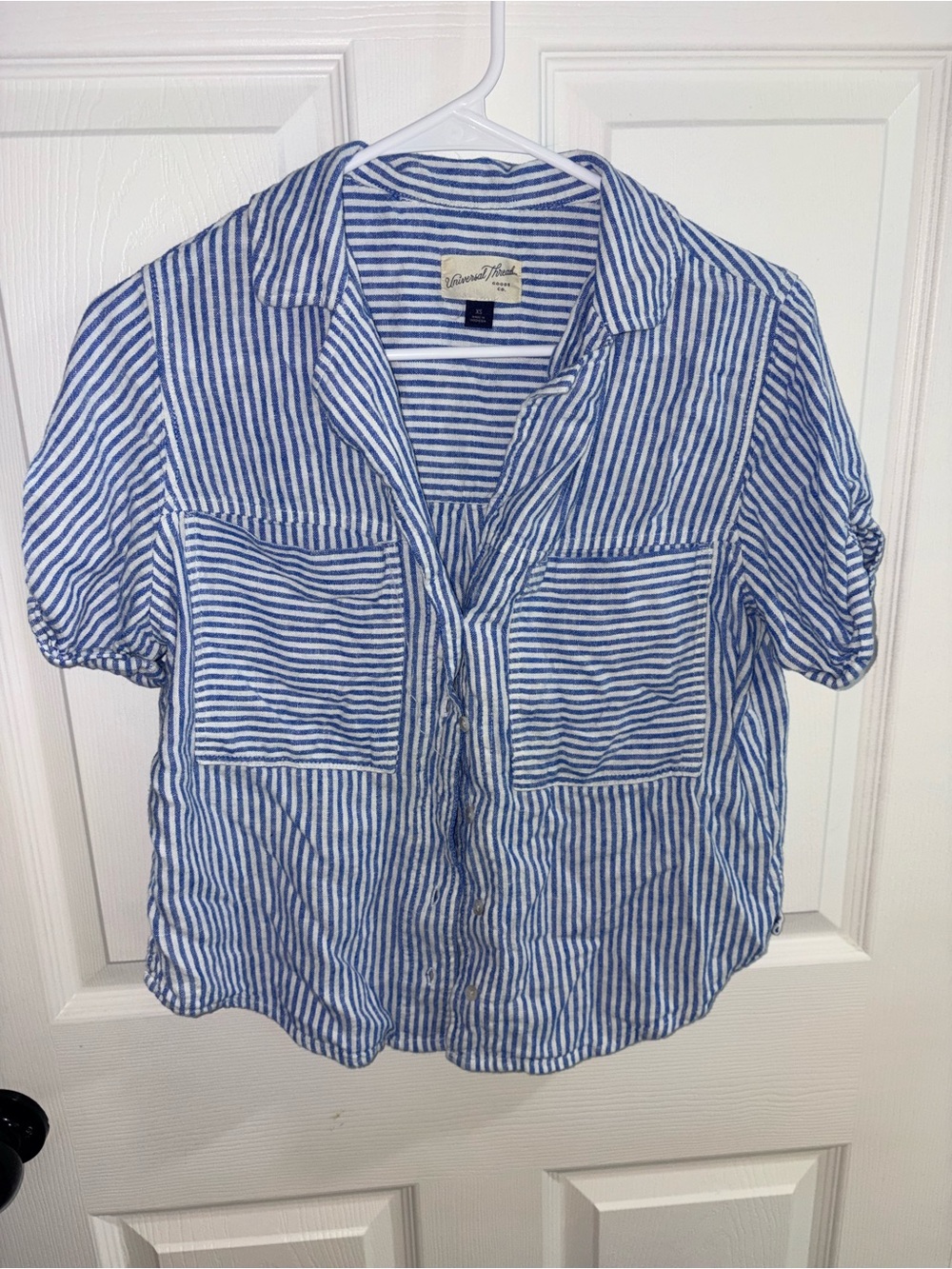 Universal Thread blue and white striped casual button-down shirt